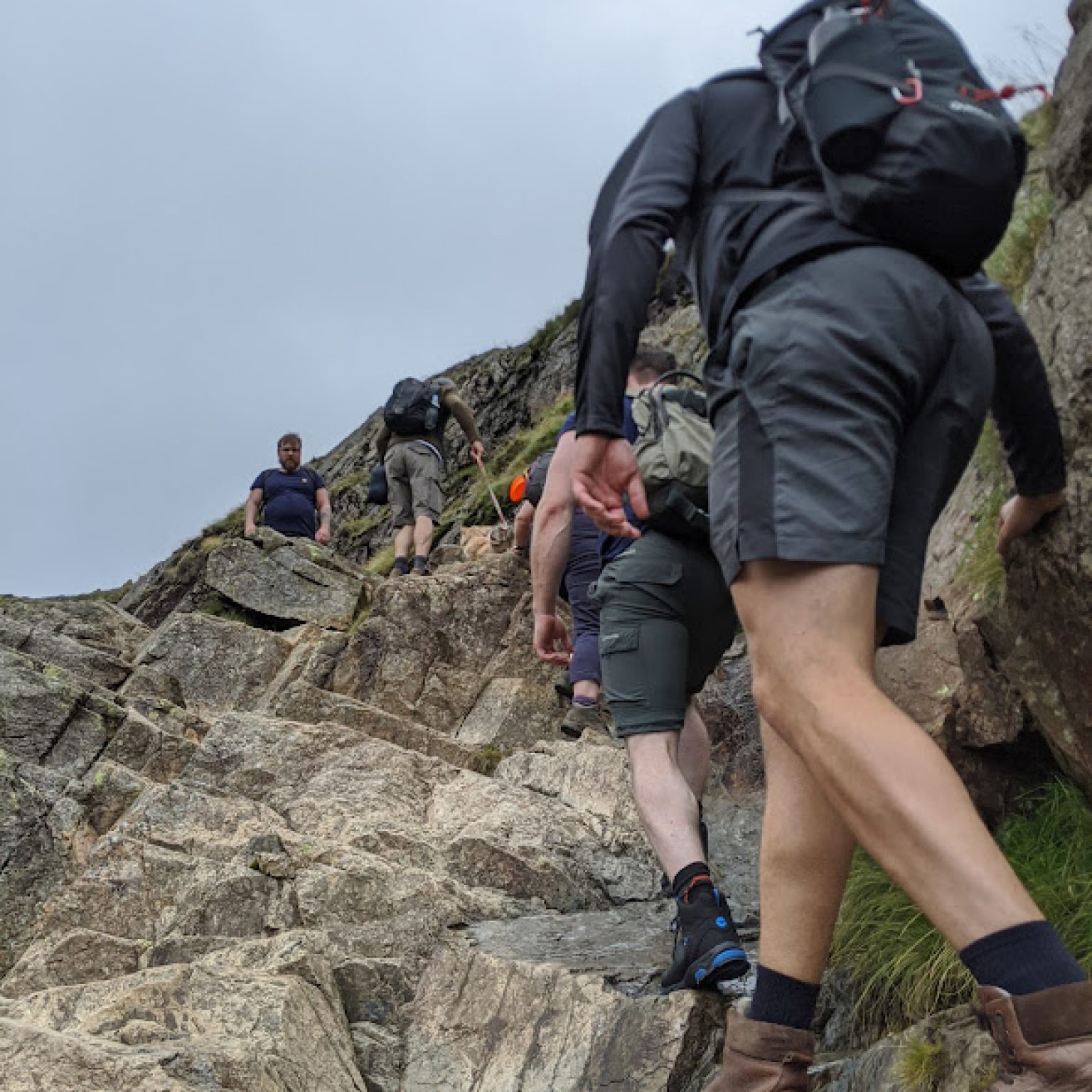 Grade 1 scrambling only usually requires a trusty pair of walking boots and a head for heights
