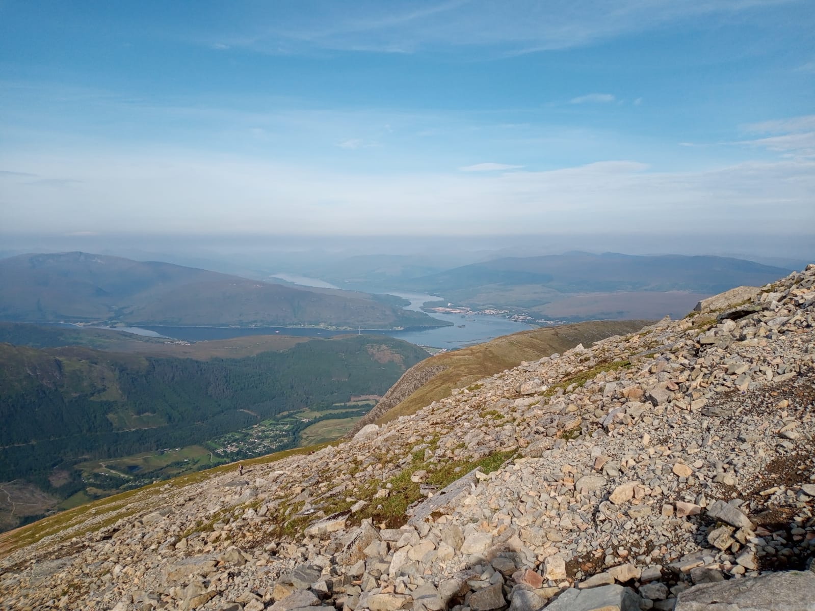 Views from the top of Ben Nevis on a clear day